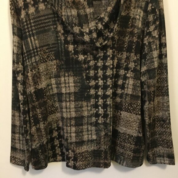 Haggar Clothing Stretchy Patchwork Cowl Turtleneck Top - XL - Picture 6 of 16